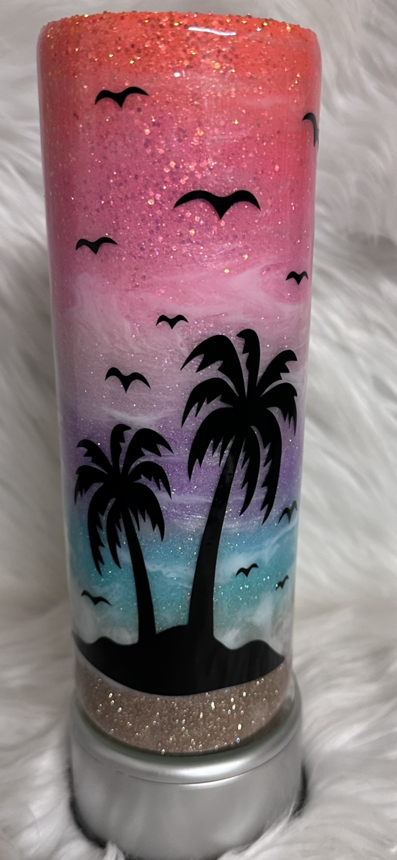 20oz Sunset glow in the dark beach tumbler SPOT CUP